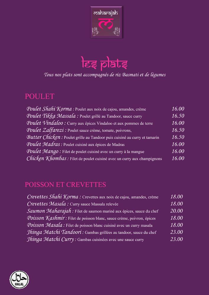 Le Maharajah - Menu Image 1