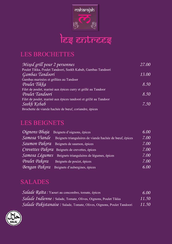 Le Maharajah - Menu Image 2