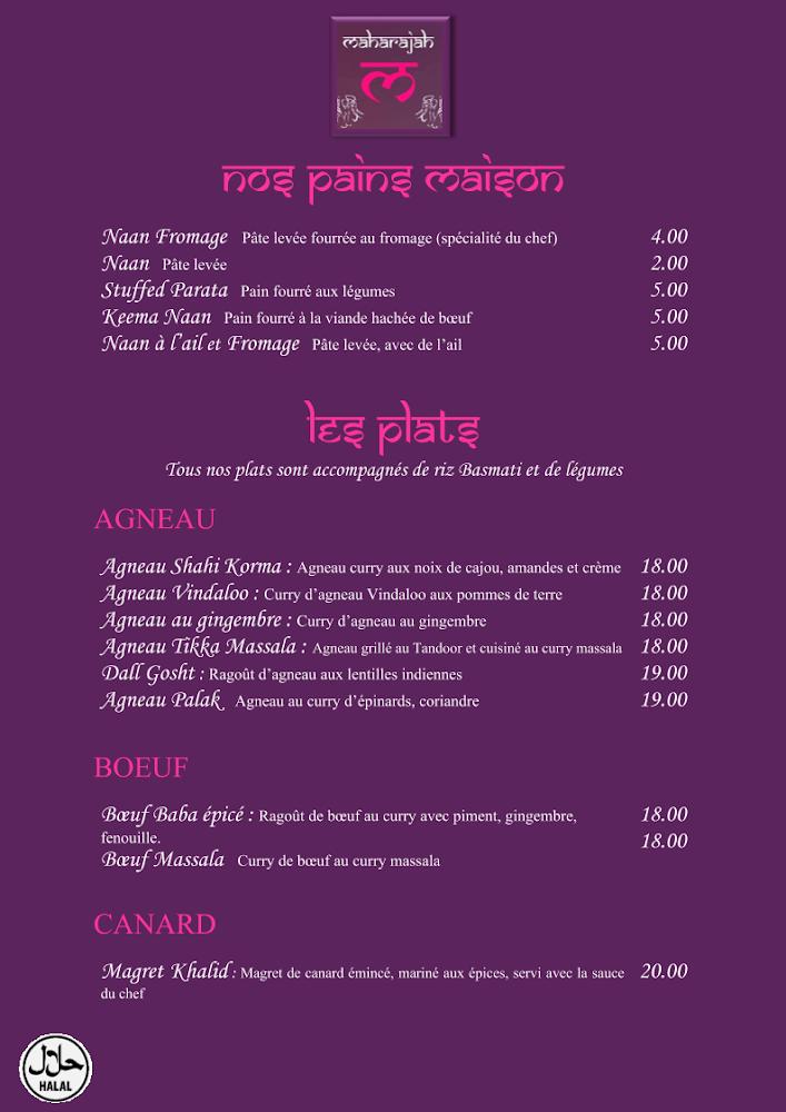 Le Maharajah - Menu Image 3